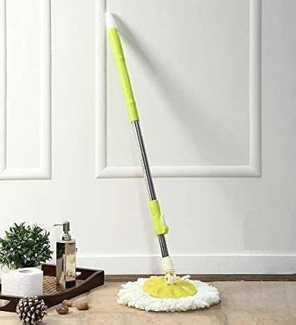 Home Cleaning Stainless Steel 360° Rotating Pole - Microfiber Mop with Adjustable Rod Stick {Random Color} - 20855