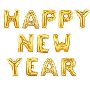 Happy New Year Gold Letter Balloon Alphabet Foil Balloons - 10023