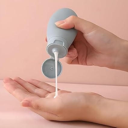 (3 PCS) Travel Bottle Set 60ml Empty Silicone Plastic Shampoo Shower Gel Lotion Refillable Liquid Container Squeeze Cosmetic Portable Tube Small Size Leakproof for Travelling - 20739