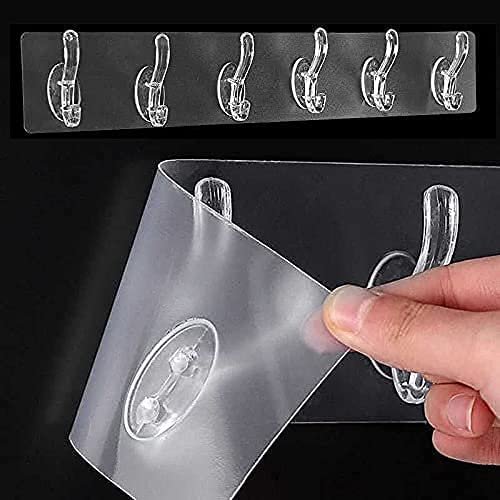Wall Hooks Hanger for Hanging Clothes Strong Self Adhesive Magic Sticker Home Kitchen Bedroom Door Organizers Accessories Items - 20116