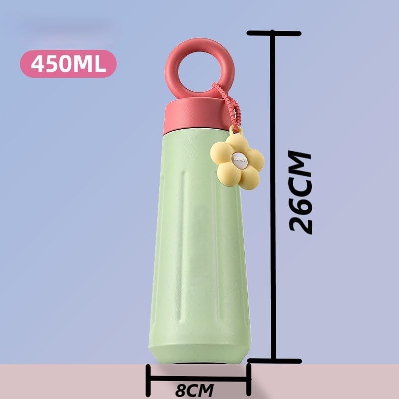 Petal Cup Bottle with Handle (500ml) - with flower keychain muilticolor - 20522
