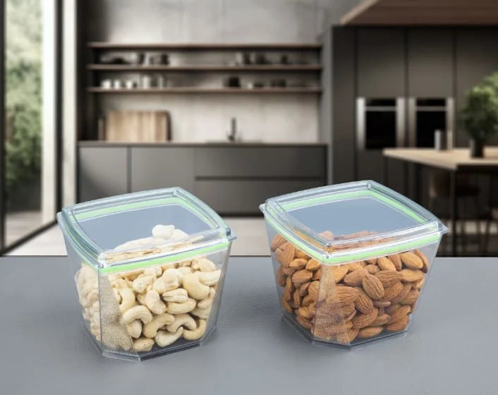 Air Tight Unbreakable Multipurpose Transparent Jars and Storage Container 500ml Set Of 2 Pcs - 10338