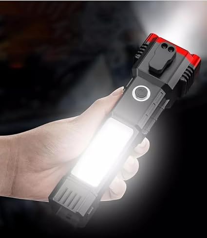 Powerful 3W LED 4 Mode Long Distance high Power Long Lasting Flashlight Torch(Black) - 20793