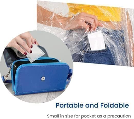 CK8322 Unisex Disposable Rain Card for Emergency Use | Waterproof with Smallest Pocket Size | Easy to Carry & Reusable 2-3 Times | Thin Plastic Multi Color Free Size