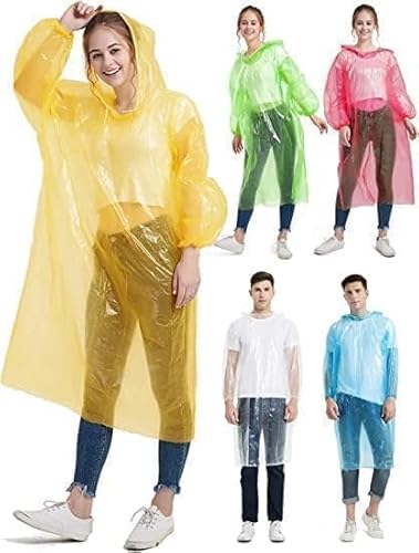 CK8322 Unisex Disposable Rain Card for Emergency Use | Waterproof with Smallest Pocket Size | Easy to Carry & Reusable 2-3 Times | Thin Plastic Multi Color Free Size