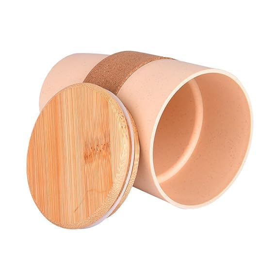 Eco-Friendly Mug, Spill-Proof, Made of Wheat Fiber with Bamboo Lid for Coffee, Tea, Shakes and Cold Drinks (450 ML) - 20868