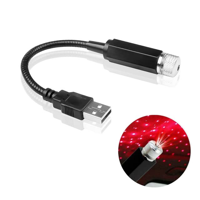 Mini Led Projection Lamp Star Night, USB Car Roof Projector Night Light, Mini Led Projection Lamp Star Night(Red Light) - 21311