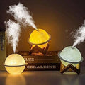 Home Use LED Lunar Air Humidifier 3D Moon Lamp Diffuser Aroma Essential Oil USB Rechargeable Ultrasonic Mist Purifier - 21274