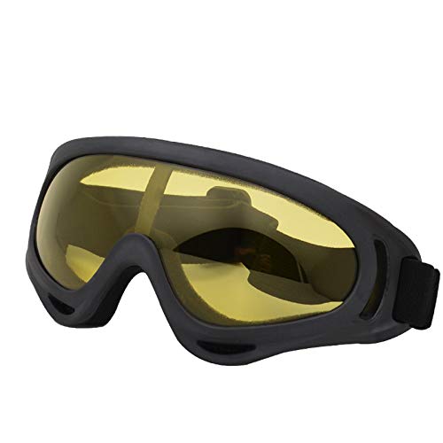 Uv400 Windproof X400 Goggles Motorcycle Glasses for Outdoor Riding (Yellow) - 10835