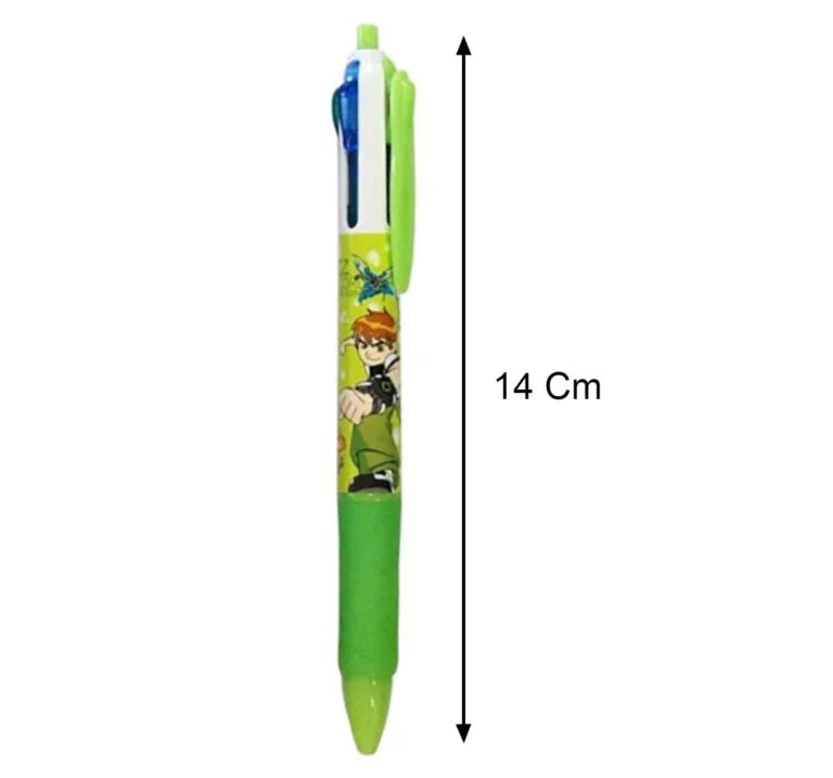 (12 pcs) Cartoon Printed 4 In 1 Ball Pen - 10272