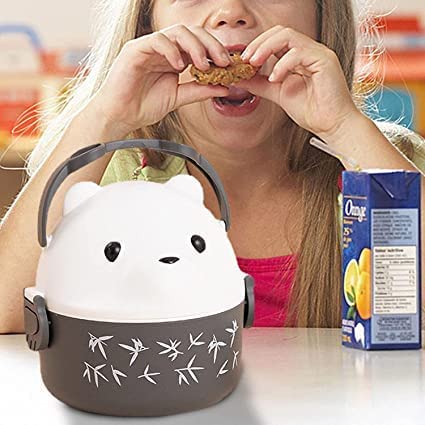 Cartoon Lunch Box with Handle for Kids, Leak Proof Microwave Safe Tiffin Box for Boys, Girls (Multi Color) - 20515