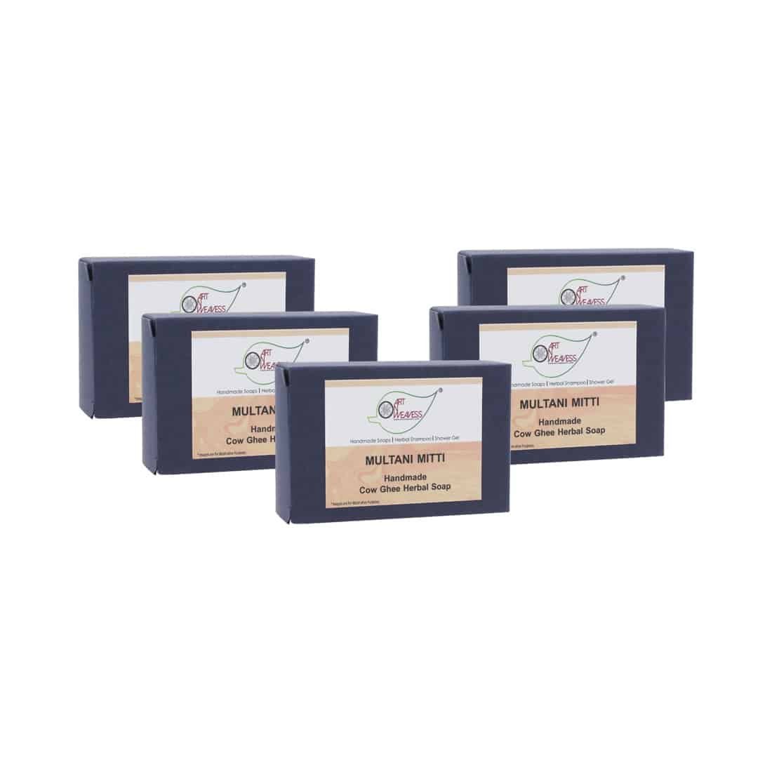 Multani Mitti Reg Cow Ghee Herbal Soap – Economy Pack 5