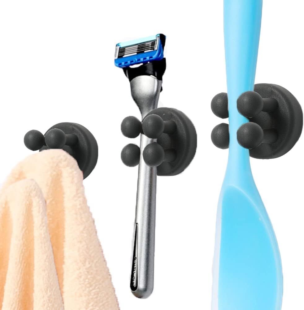 Silicone Toothbrush Holders for Bathrooms - Wall Mounted Shower Razor Holder - 21386