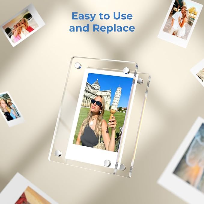 Customized / Personalized Fridge Magnet Frames, Fridge Magnet with Photo, Mini Picture Frames | Perfect for Polaroid Photos, Instant Camera Prints, and Gifting - 20569