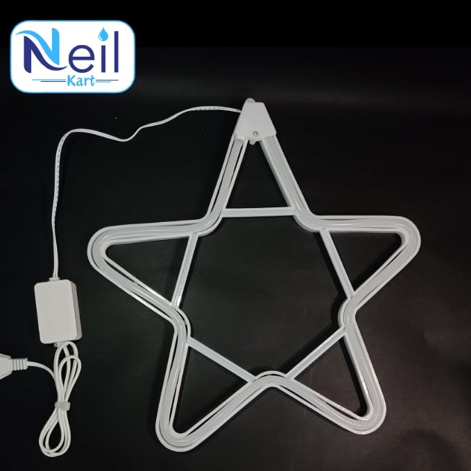 Decorative Neon Light Waterproof Hanging Light For Indoor and Outdoor Decoration with Hanging Hook (Star) - 20902