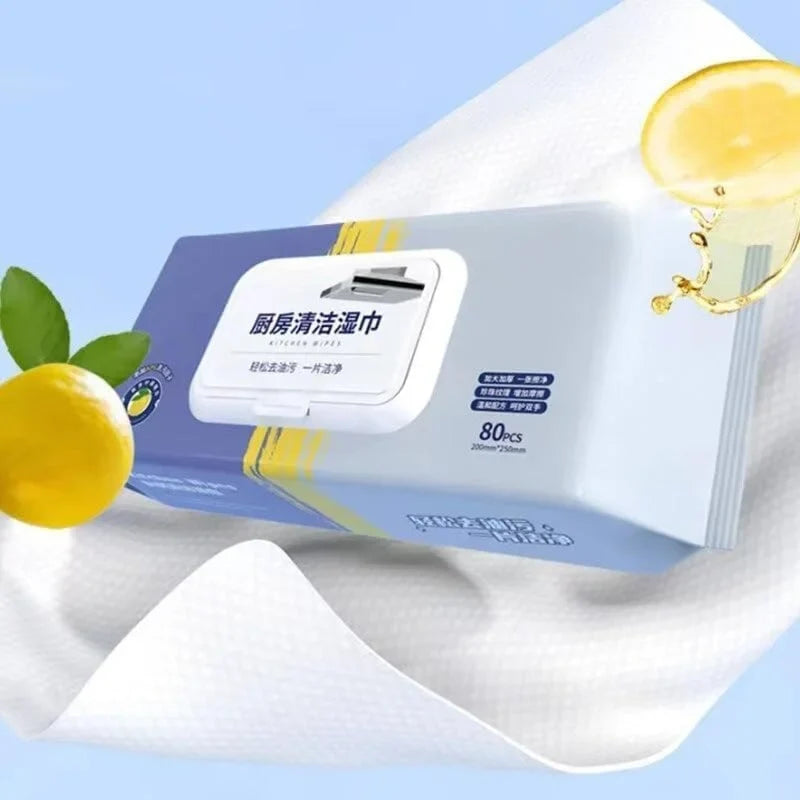 – 80 pcs Kitchen Cleaning Wet Wipes - 0026