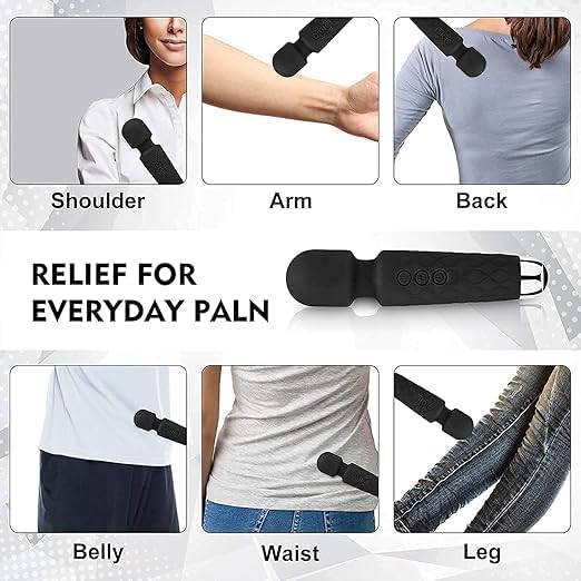 Personal Body Massager for Women, Men, Cordless Full Body Massager Machine for Pain Relief, Handheld Back Massage Machine with Medical Grade Silicone {Multicolor} - 20558