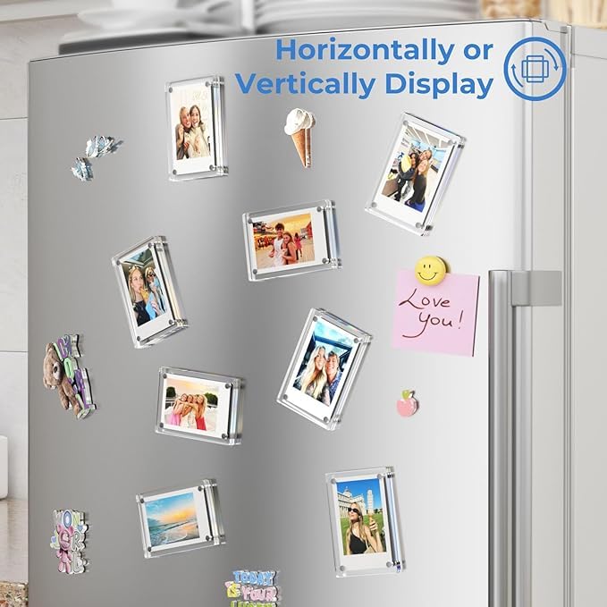 Customized / Personalized Fridge Magnet Frames, Fridge Magnet with Photo, Mini Picture Frames | Perfect for Polaroid Photos, Instant Camera Prints, and Gifting - 20569