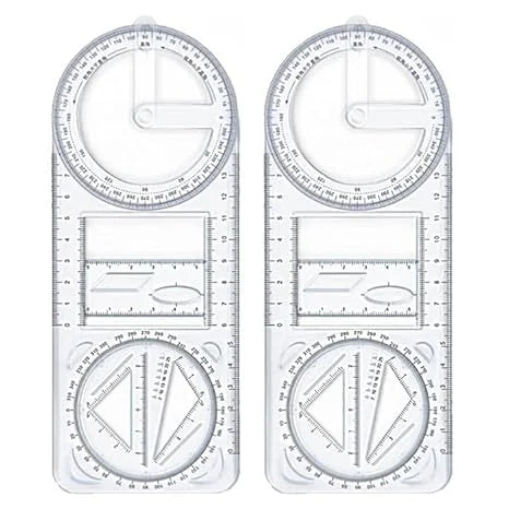 Geometric Ruler – Transparent Multi-Angle Measuring Tool for Artists, Designers, and Students - 10507