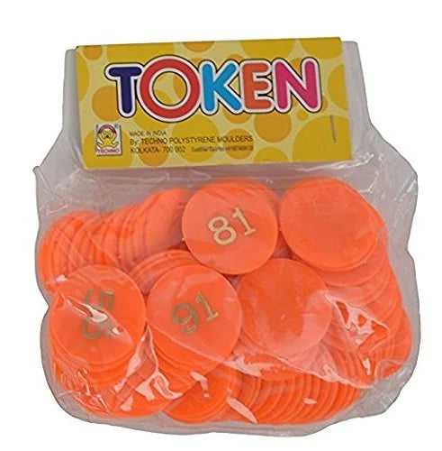 Token/Coin | Chips for Board Games and Other uses | Round Shape Plastic 1 to 100 Numeric Token Coins Without Holes {Multicolor} - 20115