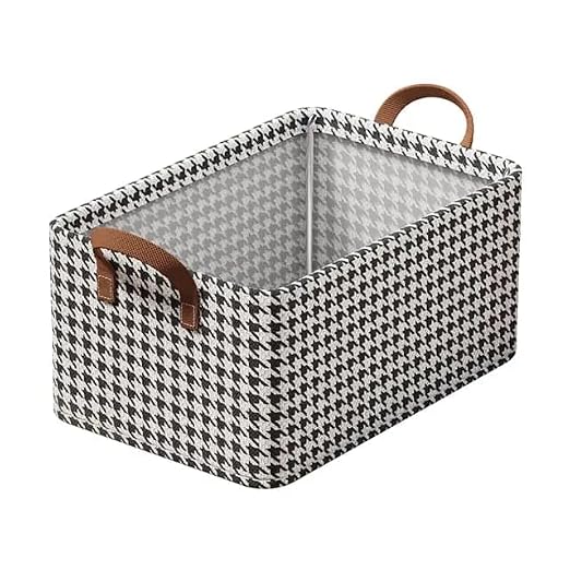 Closet Clothes Organizer with Handle, Fabric Storage Box with Steel Frame Stackable Shelf Storage Baskets Foldable Wardrobe Storage Box for Clothes Jeans Sarees Toys - 30×24×17CM (PACK OF 1) - 21291