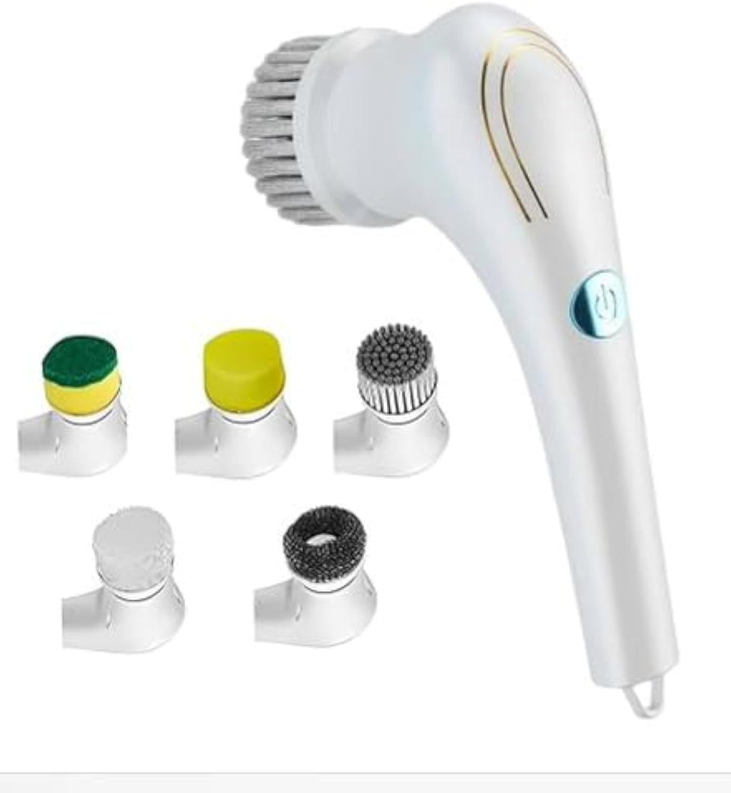 Electric 5 in 1 Spin Scrubber, Handheld Portable Electric Spin Cleaning Brush for Multi-Use Multipurpose Dish, Pots, Wall, Kitchen, Shoe, Car, Surfaces. - 20134