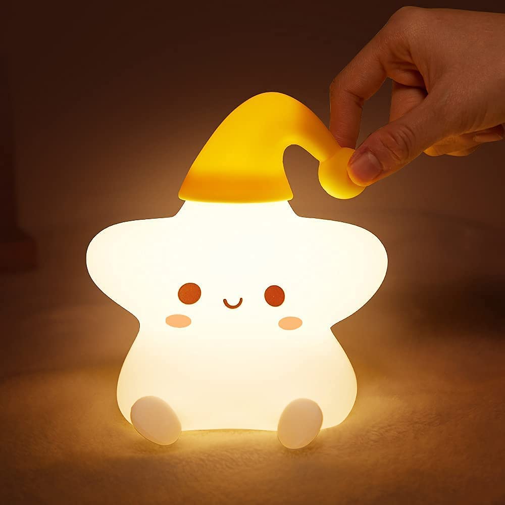 Zh-156 Star Light, Night Lamp for Kids, Night Light for Bedroom, Birthday Gift for Kids, Cute Table Lamp, Silicone Rechargeable Lamps with Charging Plug, Valentine Gift for Girlfriend
