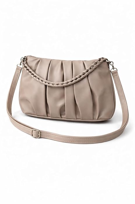 Stylish Crossbody Sling Bag Of Premium Foam Fabric With Braided Handle Small Purse {Multicolor} - 10602