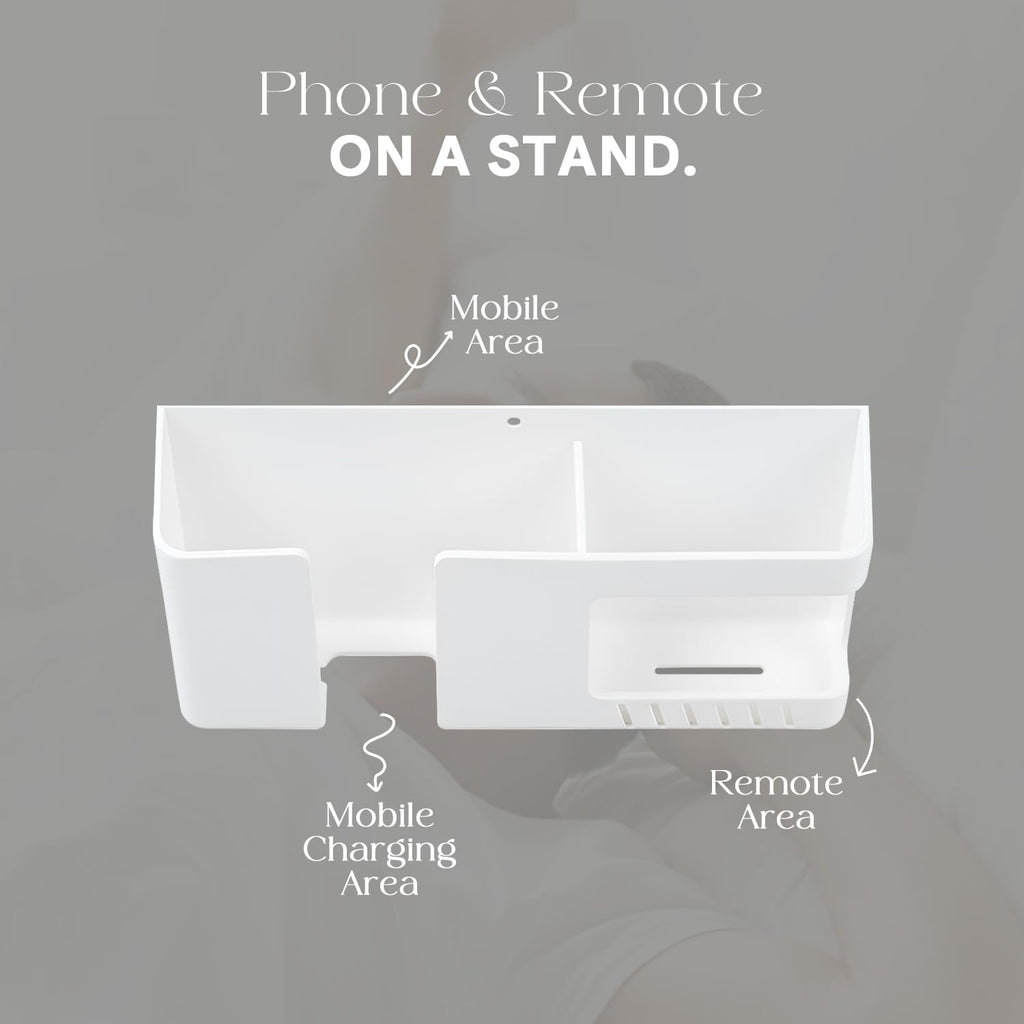 Mobile Phone Charging Rack Wall-Mounted Double-Grid Remote Control Storage Box {Multicolor} - 20783