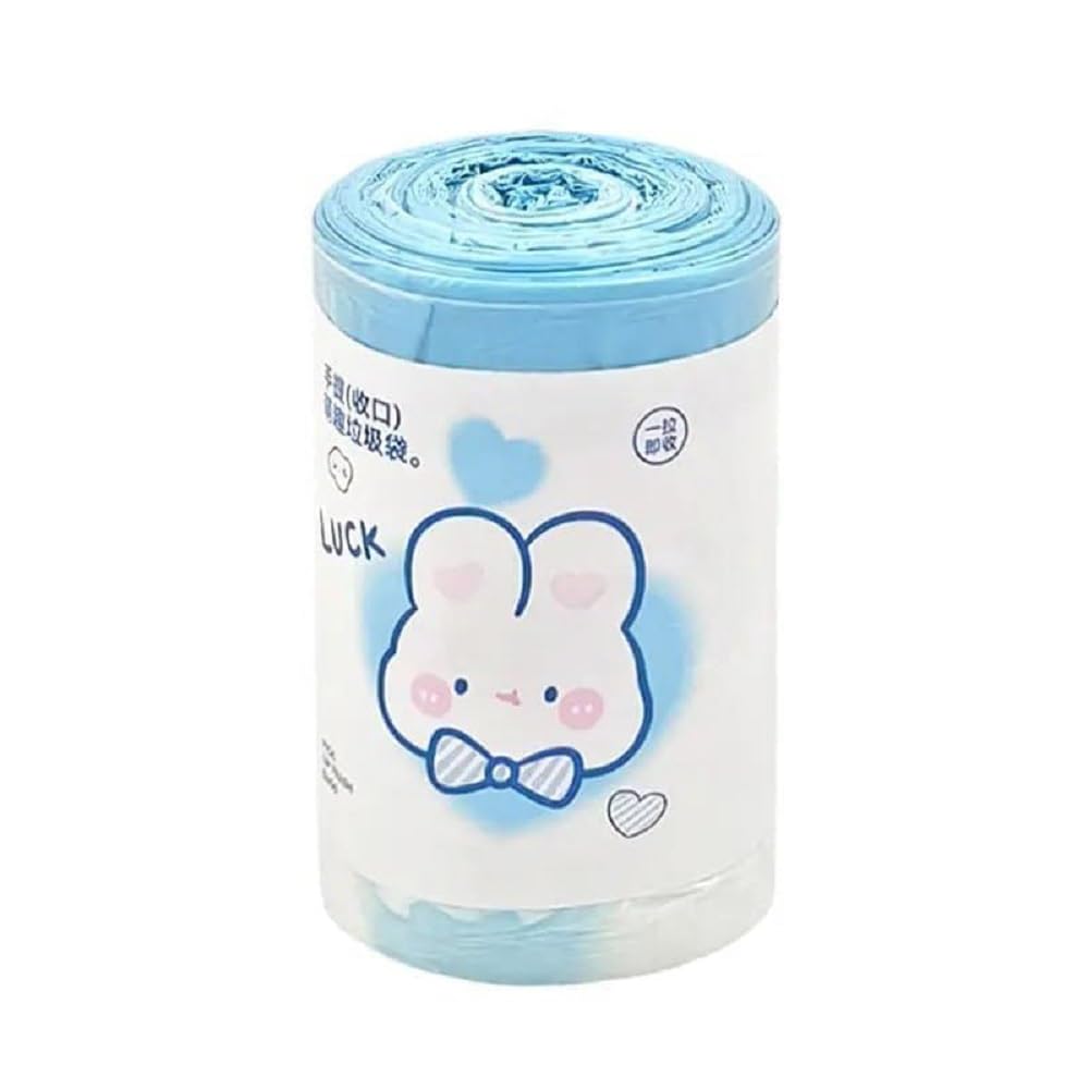 Drawstring Garbage Bags, 1 Roll, Tear-Resistant Disposable Bin Liners with Detachable Handles for Wet and Dry Waste, Kitchen Dustbin, Shopping and Home Use - 21030
