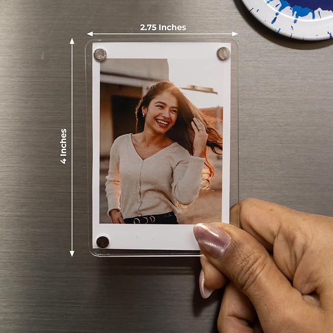 Customized / Personalized Fridge Magnet Frames, Fridge Magnet with Photo, Mini Picture Frames | Perfect for Polaroid Photos, Instant Camera Prints, and Gifting - 20569