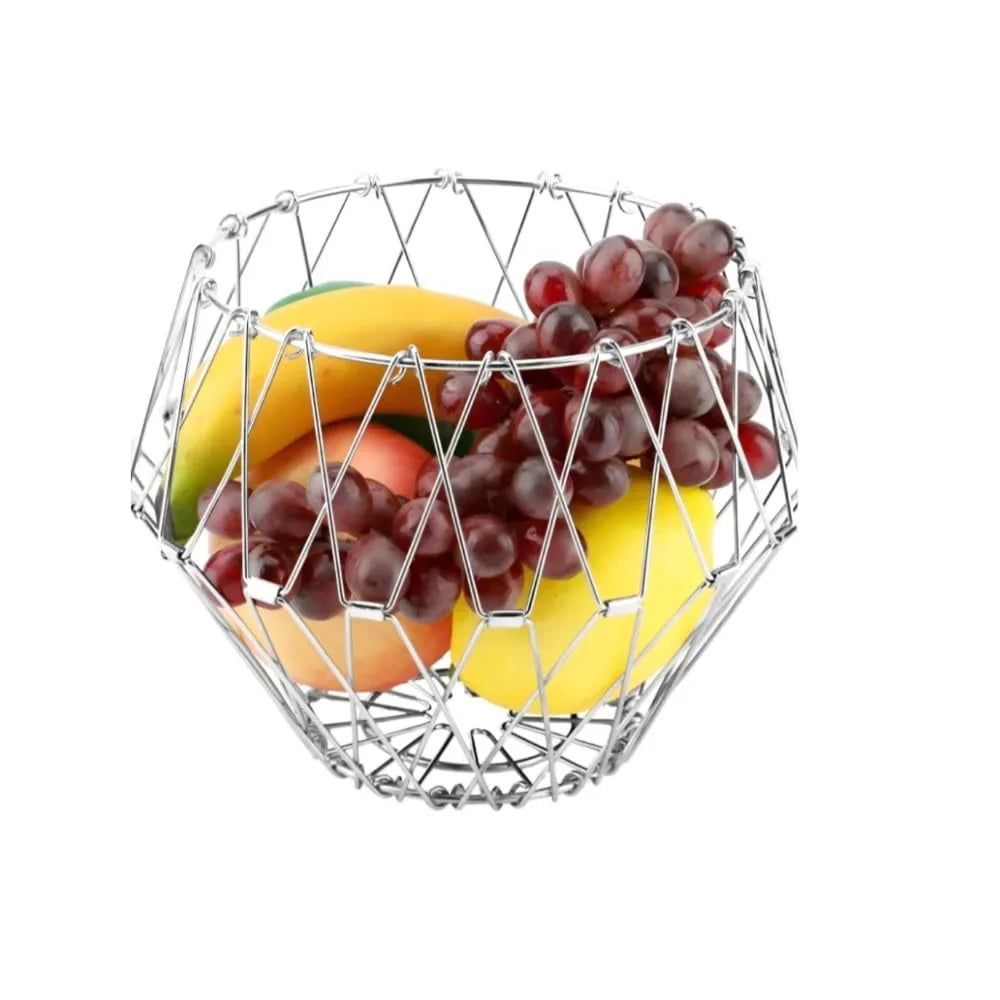 Kitchen Stainless Steel Multipurpose Folding Fruit and Vegetable Basket - 10112