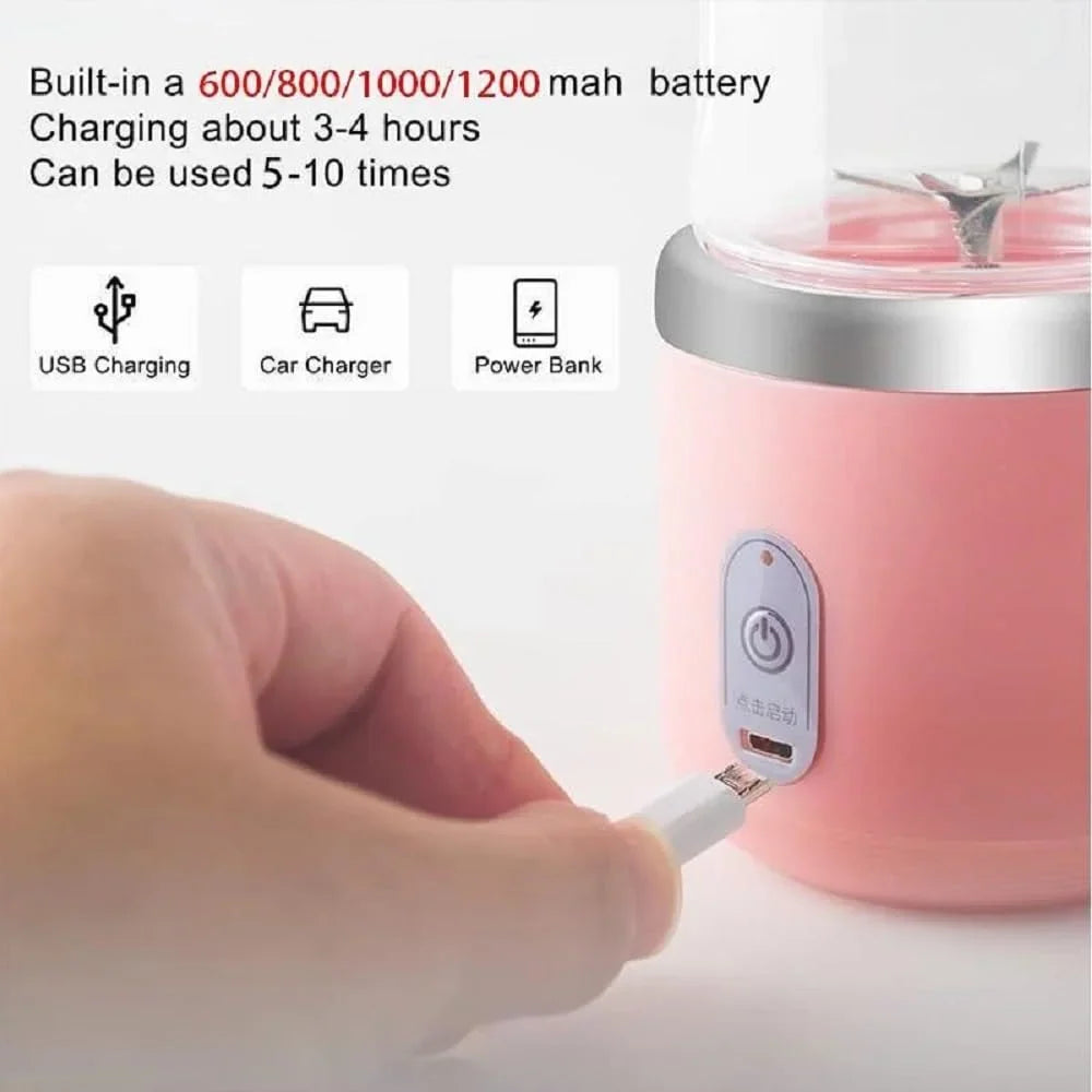 Portable Juicer Blender for Smoothies & Juices ,USB Rechargeable Mini Blender Bottle 400ML - 10401