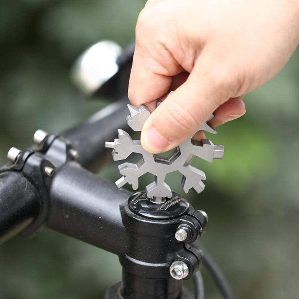 Snowflake Multi-Tool Stainless Steel Snowflake Keychain Tool 18-in-1 Incredible Tool Snowflake Screwdriver Tactical Tool for Outdoor Camping - 20523