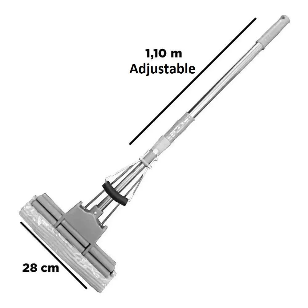 Cleaning Squeeze Mop with Adjustable Telescopic Handle Squeegee Absorber Sponge Cleaner Pocha {Multicolor} - 10747