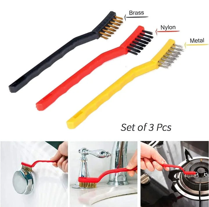 kitchen tools Mini Plastic Gas Cleaning Tool Kit Wire Brush Set of 3 - 8005