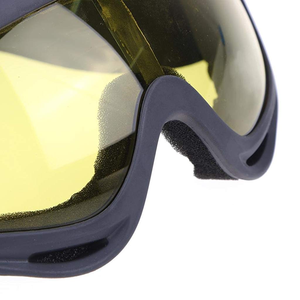 Uv400 Windproof X400 Goggles Motorcycle Glasses for Outdoor Riding (Yellow) - 10835