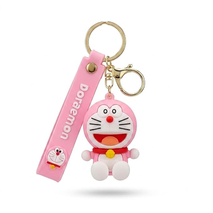 Silicone Keychain Doraemon with Strap Cute Anime Keyring Bag Charm for Car, Bike, Backpacks Gift Kids Boy Girls - 21328