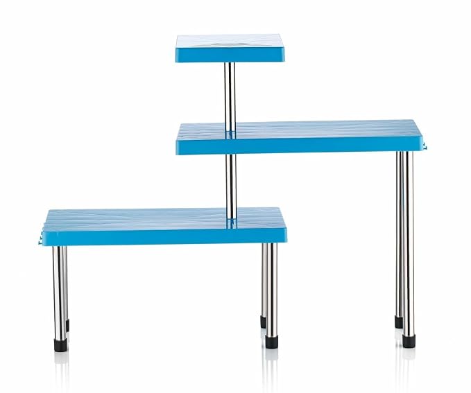 Countertop Organizer Rack | 3 Tier | Kitchen Corner Shelf | Adjustable Stand for Office, Cabinet & Bathroom | Multi-Purpose Storage for Spice Jars and Bottles | Space-Saving Organiser - 20977