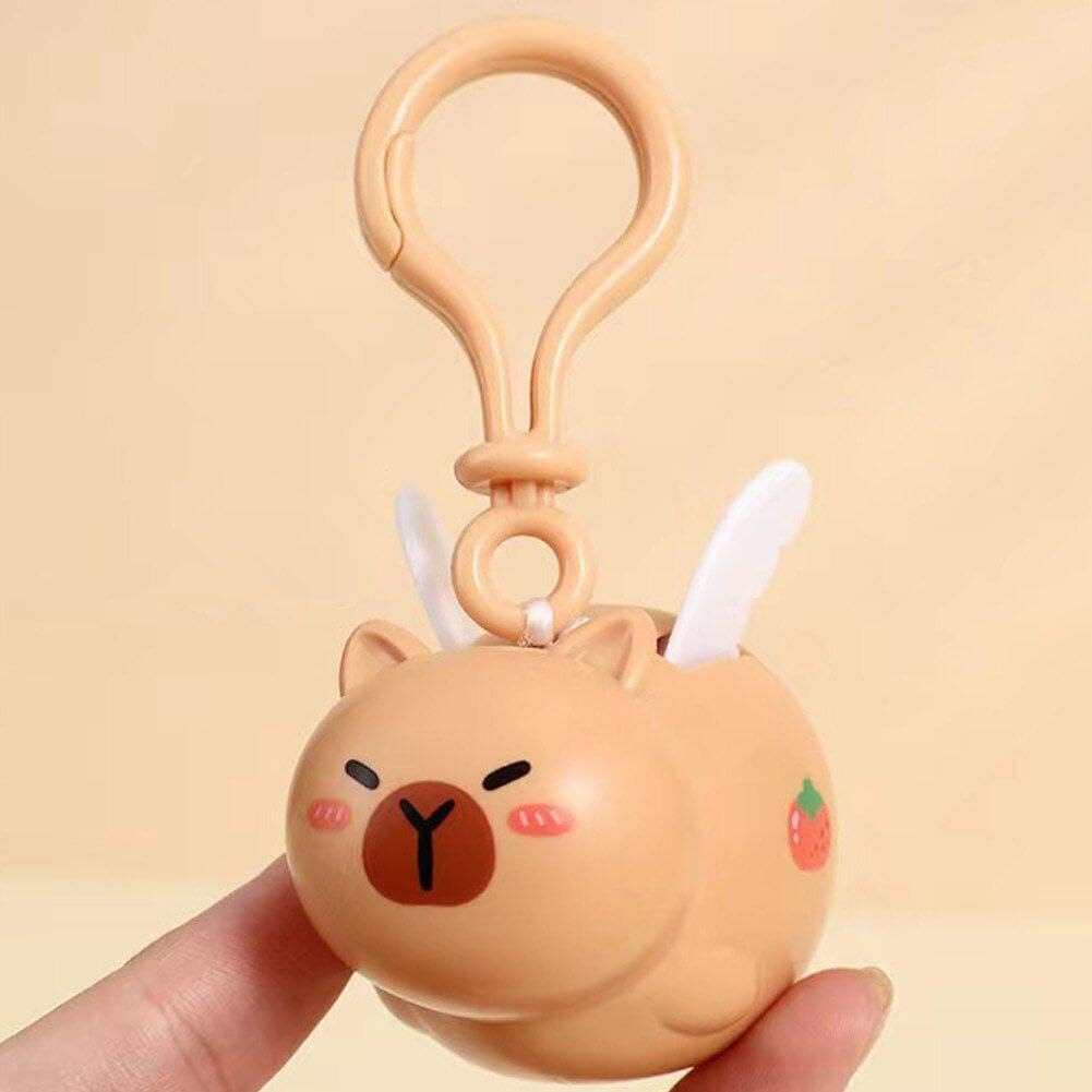 Flying Capibara Keychain, Cute Funny Animal Keychains for Kids, Backpack, Hanging {Random Caracter} - 9099