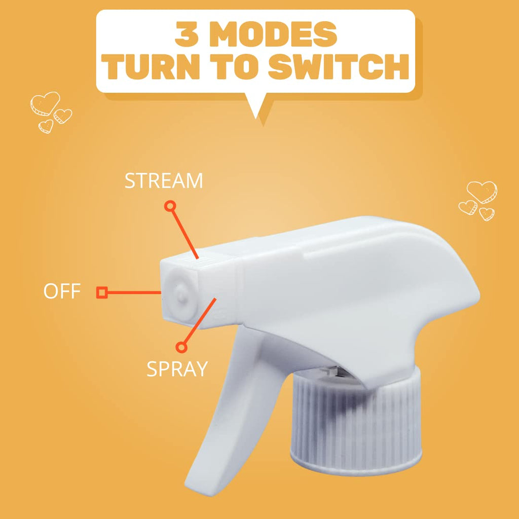 Trigger Sprayer Plastic White with 200 mm Dipping Tube | Water Trigger Sprayer Gun for Bottle Head & Top Replacement - 20857