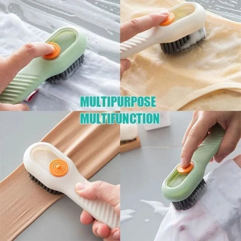 Cleaning Brush Soap Dispensing Cleaning Brush Shoe , Cloth & Kitchen Cleaning Brush (Multicolor) - 10093