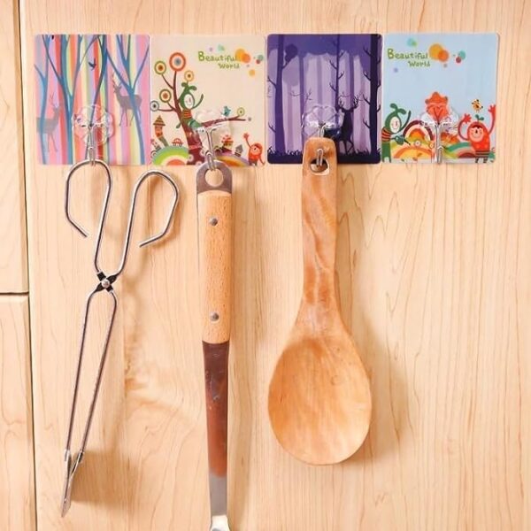 Hook Design 12 PCS Cute Sticky/Adhesive Hooks, Water Proof, Decorative Wall Hook with Cartoon Designs, Hanger for Office, Home, Bedroom, Bathroom, or Kitchen - 10533