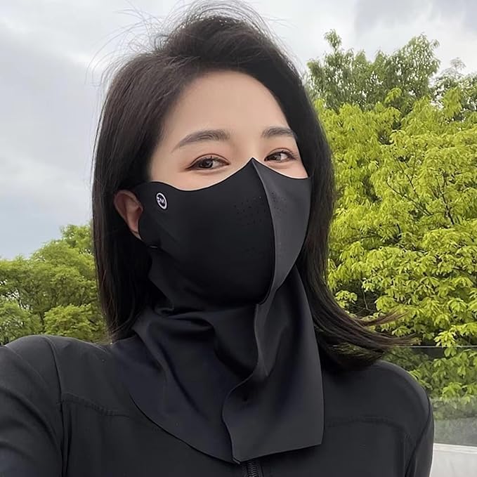 Unisex Cooling Neck Gaiter Face Mask For Women & Men - Breathable UV Protection Sun Mask for Outdoor Sports Cycling Running - Black - 21185