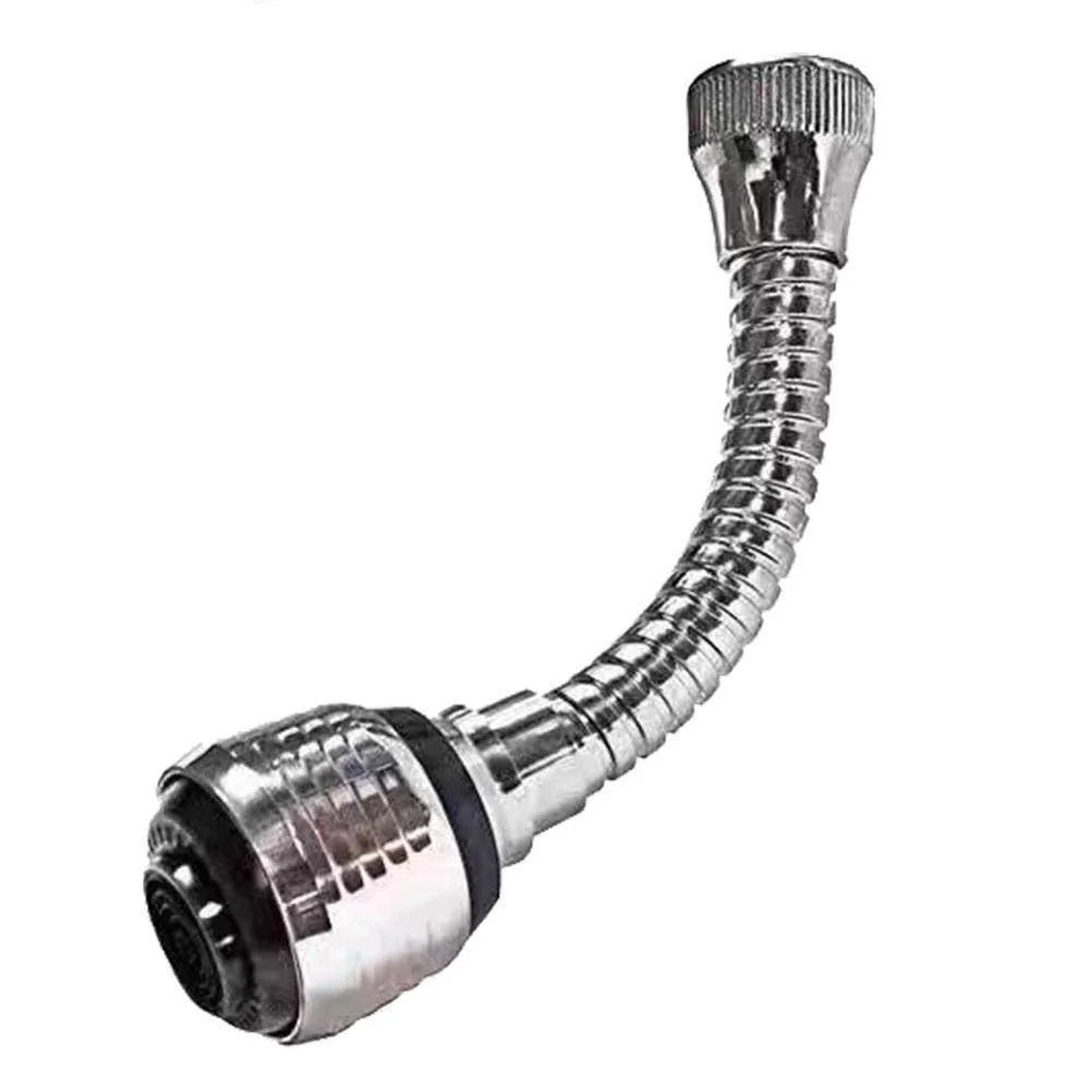 Steel Turbo Flex 360 Flexible 6 Faucet Sprayer Extension Jet Stream/Water Saving Faucet (Silver) - 11298