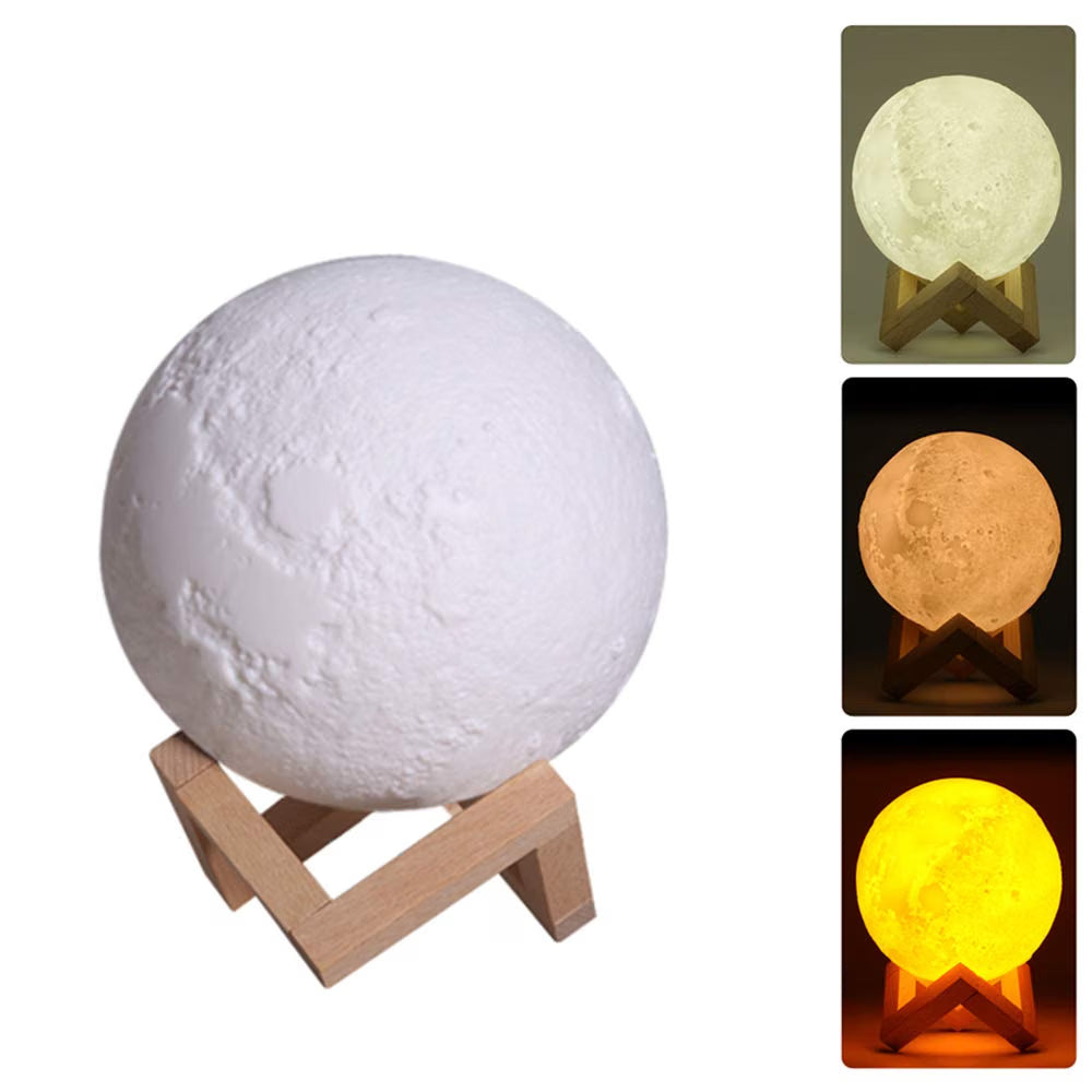 Home Use LED Lunar Air Humidifier 3D Moon Lamp Diffuser Aroma Essential Oil USB Rechargeable Ultrasonic Mist Purifier - 21274
