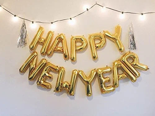 Happy New Year Gold Letter Balloon Alphabet Foil Balloons - 10023