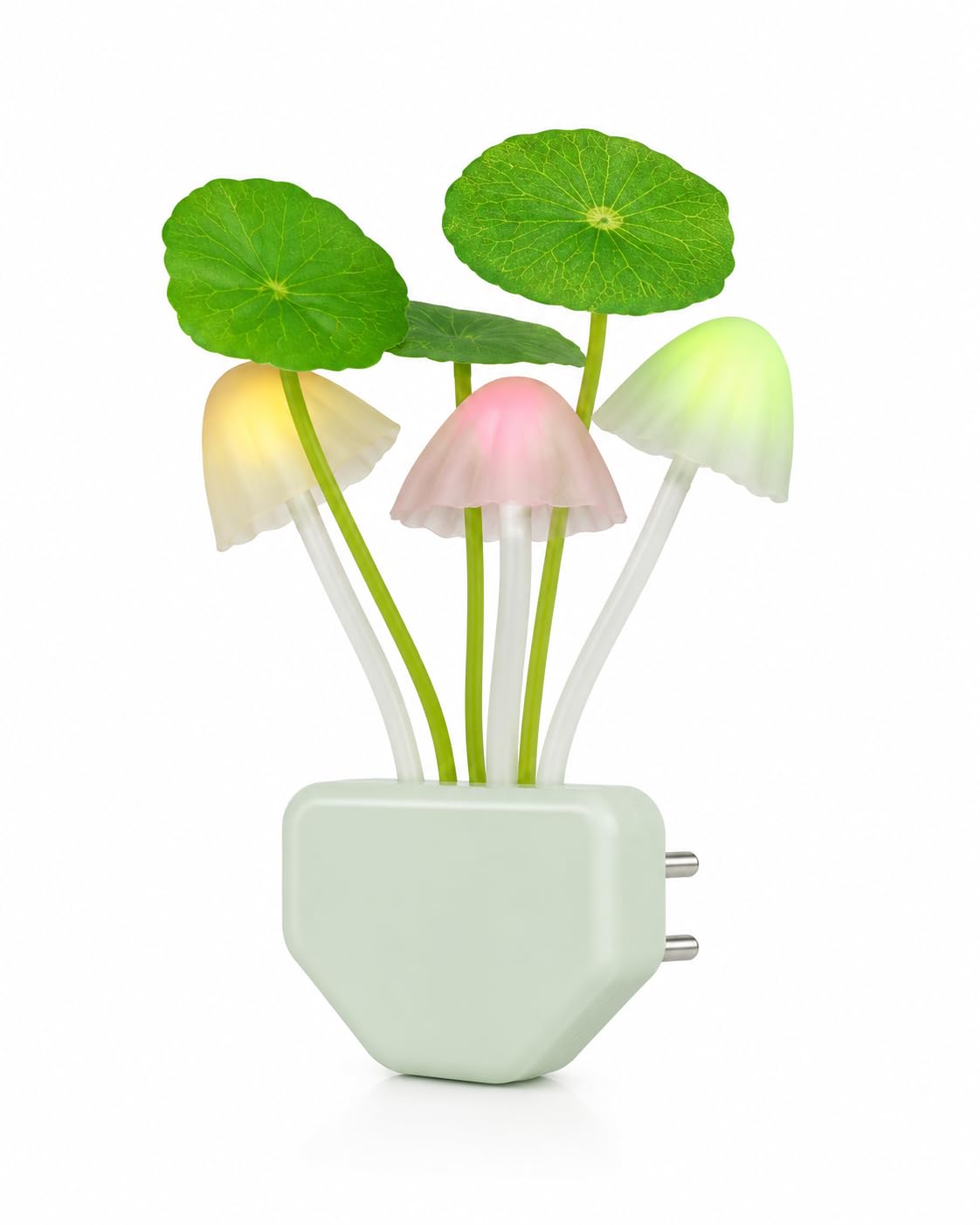 - 3D LED Night Lamp with Plug Smart Sensor auto On/Off and Color Change Mushroom Flowers Beautiful Illumination Home Decoration Lights for Bedroom Corridor - 20784