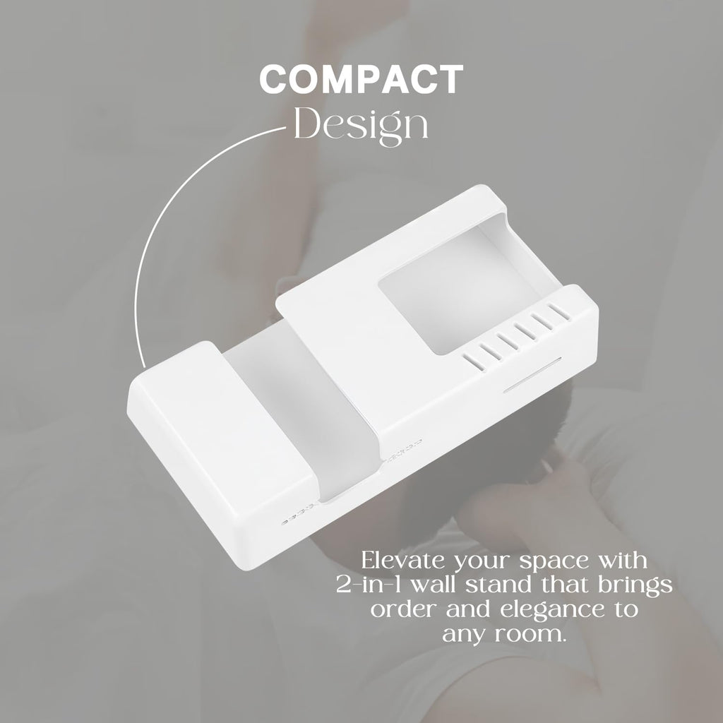 Mobile Phone Charging Rack Wall-Mounted Double-Grid Remote Control Storage Box {Multicolor} - 20783