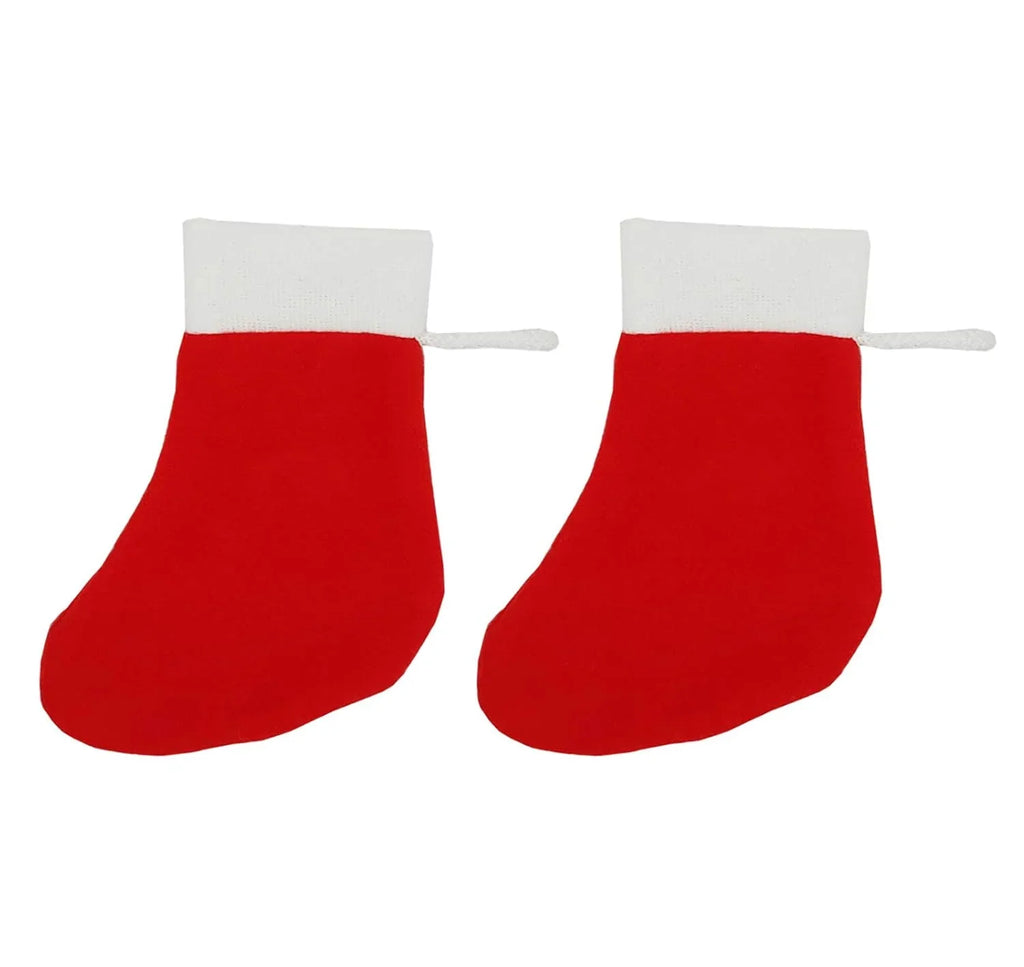(2 Pcs) Christmas Santa Socks Candy Gift Bag 13 cm - 8073